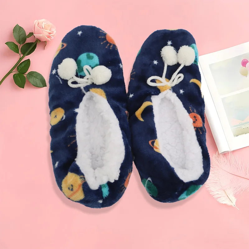 

1pair fashionable and cute fall and winter floor socks, padded and thickened, non-slip floor socks with elasticity