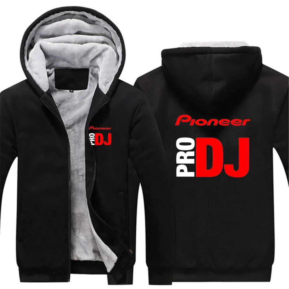 

DJ Pioneer PRO 2024 Men's New Hoodies Sweatshirts Winter Keep Warmer Thicken Fleece Fashion Zip Coats Jackets Harajuku Hoody Top