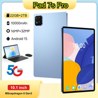 2026 Pad 7s Pro Original 10.1 HD Screen 10000mAh Tab Global Version 4G 5G Dual SIM Tablet 22GB+2TB Children's Tablets Android 15