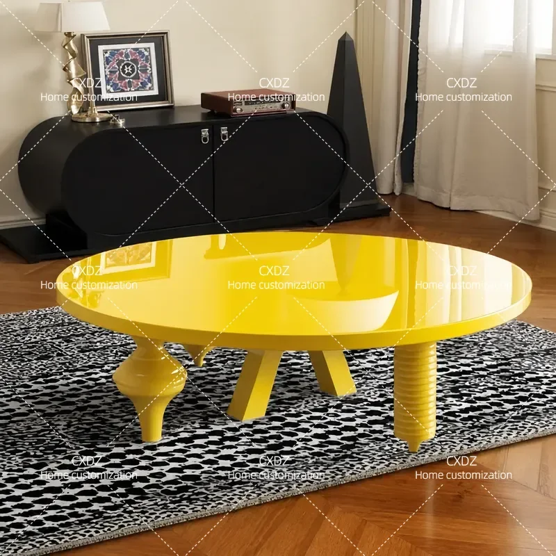 Round Coffee Table Modern Simple Rectangular Side Table for Living Room Small Apartment Tea Corner Furniture