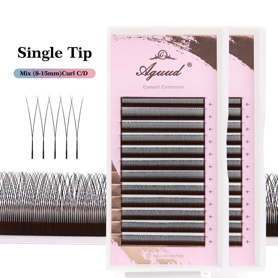 

2D Y Single Tip Eyelash Extension 3D 4D W Natural Soft Wispy Eyelashes Individual False Lashes Mesh Net Cross Lash Makeup Cilio