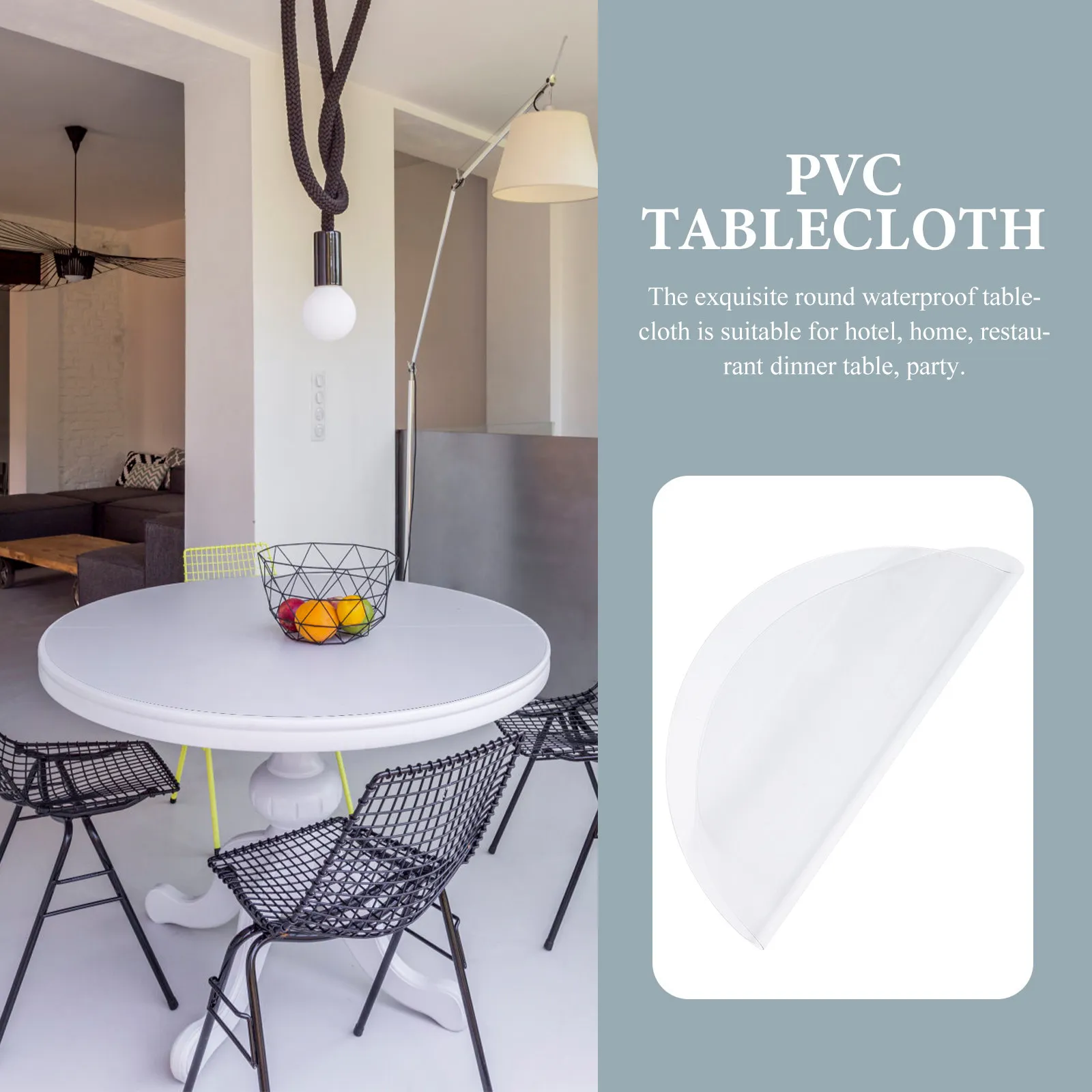 Round Clear Table Cover Waterproof PVC Tablecloth Protector Reusable Dirt Resistant Oilproof Suitable for Home Party Restaurant