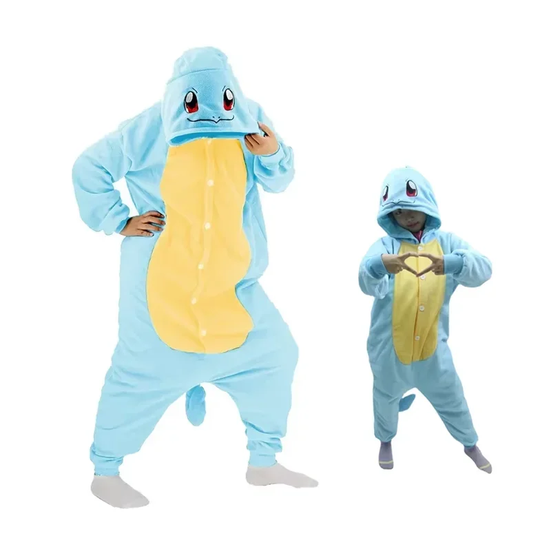 TAKARA TOMY Squirtle Kigurumi Onesie Adult Kids Cosplay Costume Halloween Christmas Birthday Gift Anime Winter Pajamas * 8 * Q