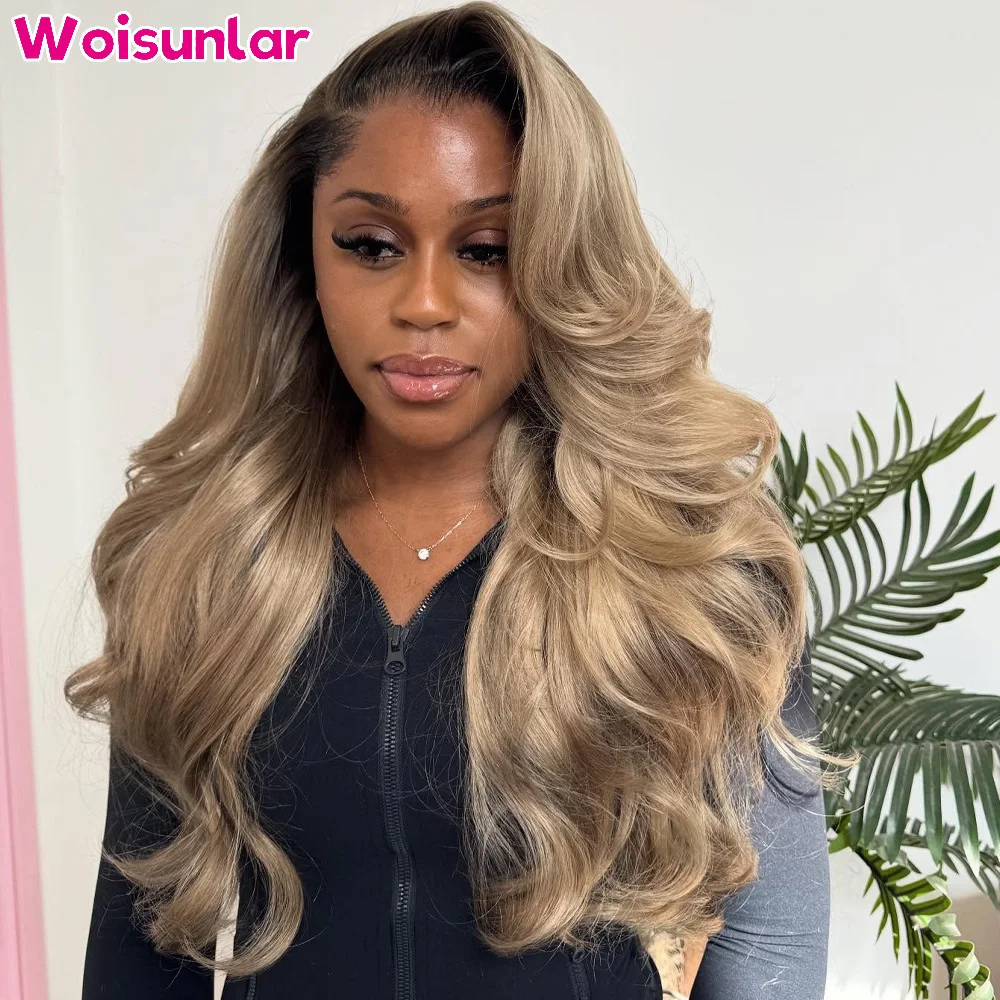 

36 дюймов Ombre 1B/Blonde передние парики шнурка человеческие волосы 13x4 прозрачные кружевные объемные волны 200% черные женские парики из натуральных человеческих волос