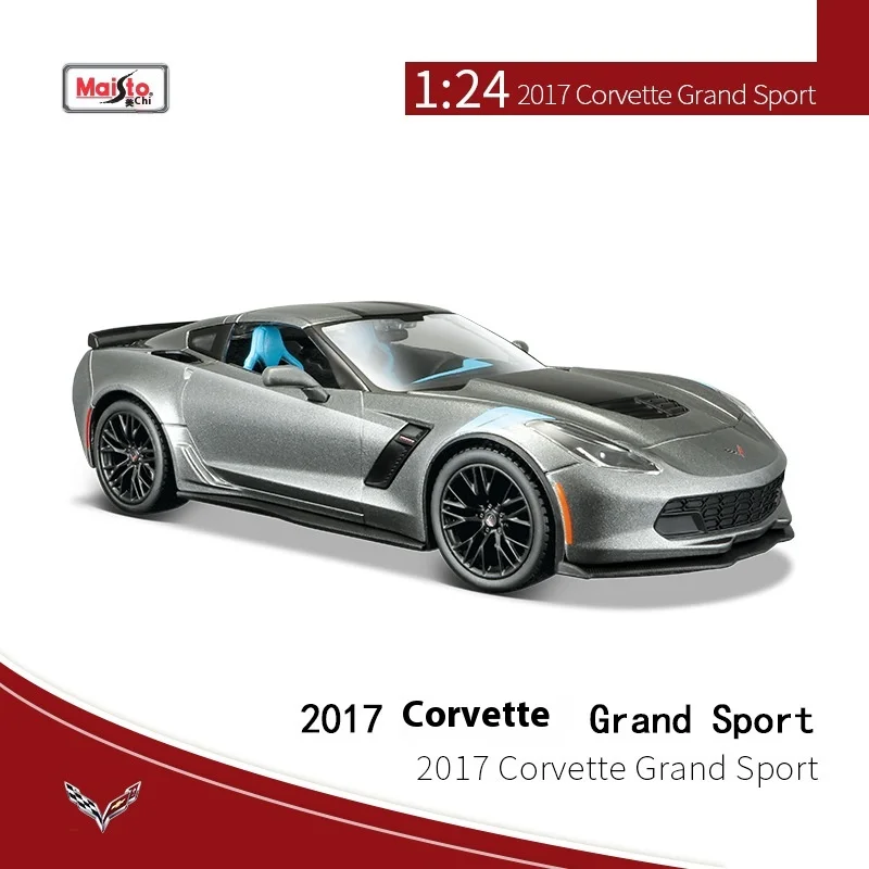 Modèle de voiture Maisto en alliage de simulation Corvette, métal, trois portes, ornements, cadeaux de collection, 1:24