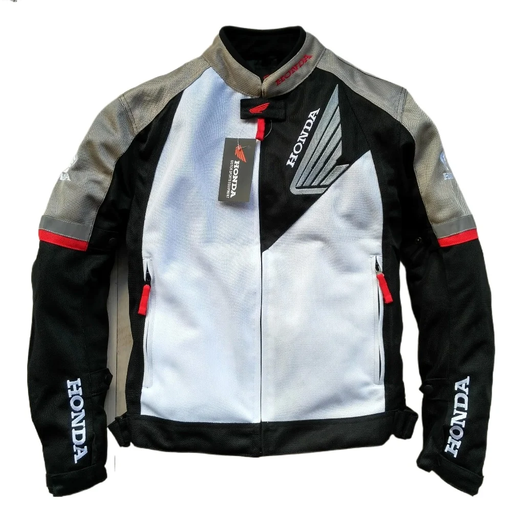 

New Honda Motorcycle Jacket with CE Body Armor Racing Motorbike Jacket Men Riding Wear-resistant Moto Clothing Four Seasons
