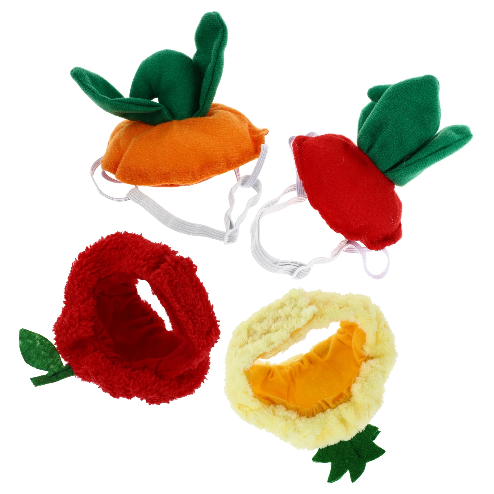 

4 Pcs Pet Hood Headgear Outfits Fruits Pets Hat Puppy Dog Party Hats Accessories