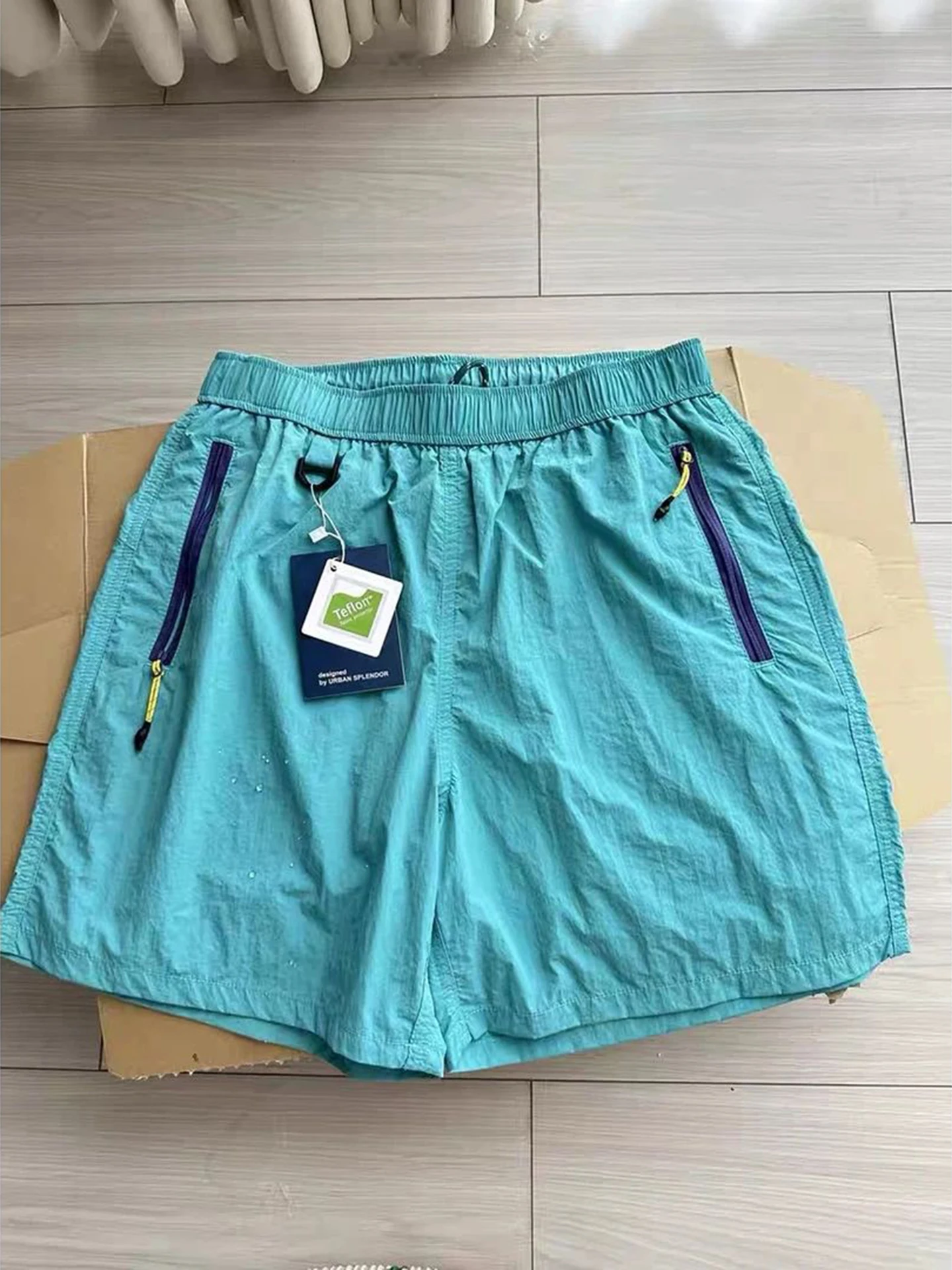 

Мужские летние тонкие спортивные брюки American Sle Qui Dry для активного отдыха, велоспорта, повседневные, из ледяного шелка, укороченные, для пляжа