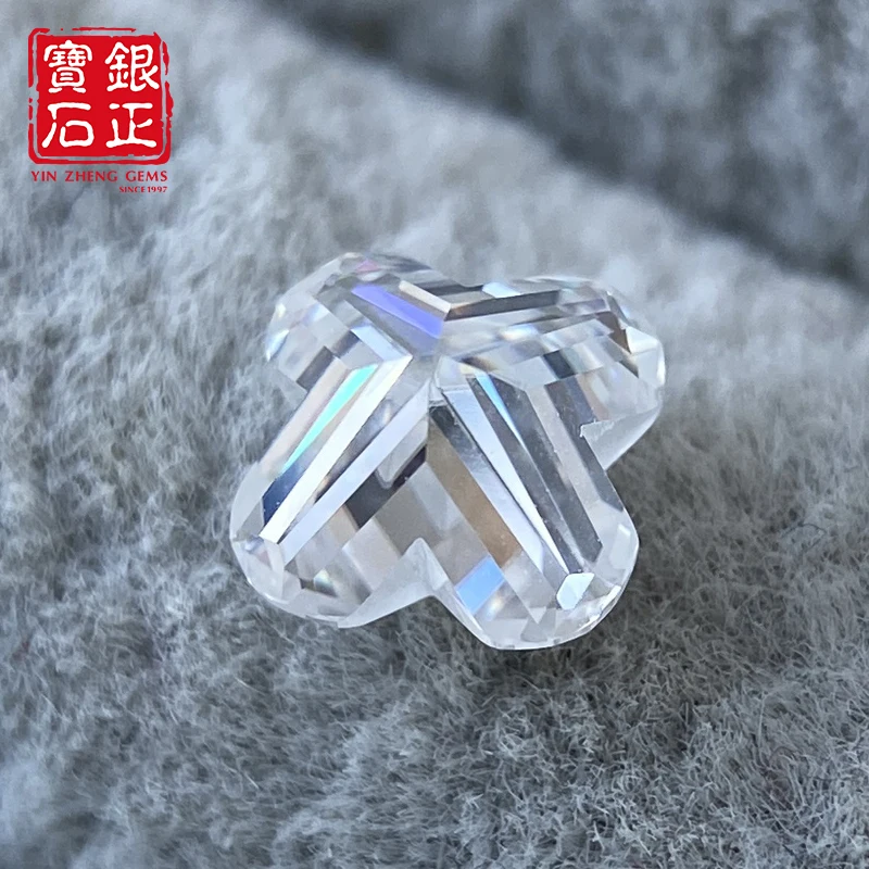 6A Grade 4 Leaf Clover Cut D Color Moissanite With GRA Certificate Moissanita 100% Pass Diamond Tester Moissanite Stone Loose view 3