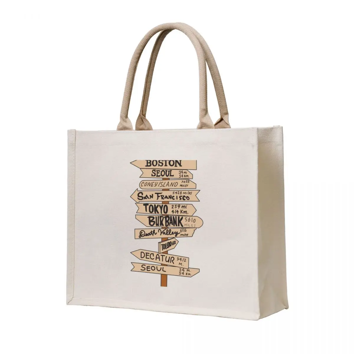 

Mash Location Signpost Tote Bag Eco bag Reusable bags tote bag women cute pouch