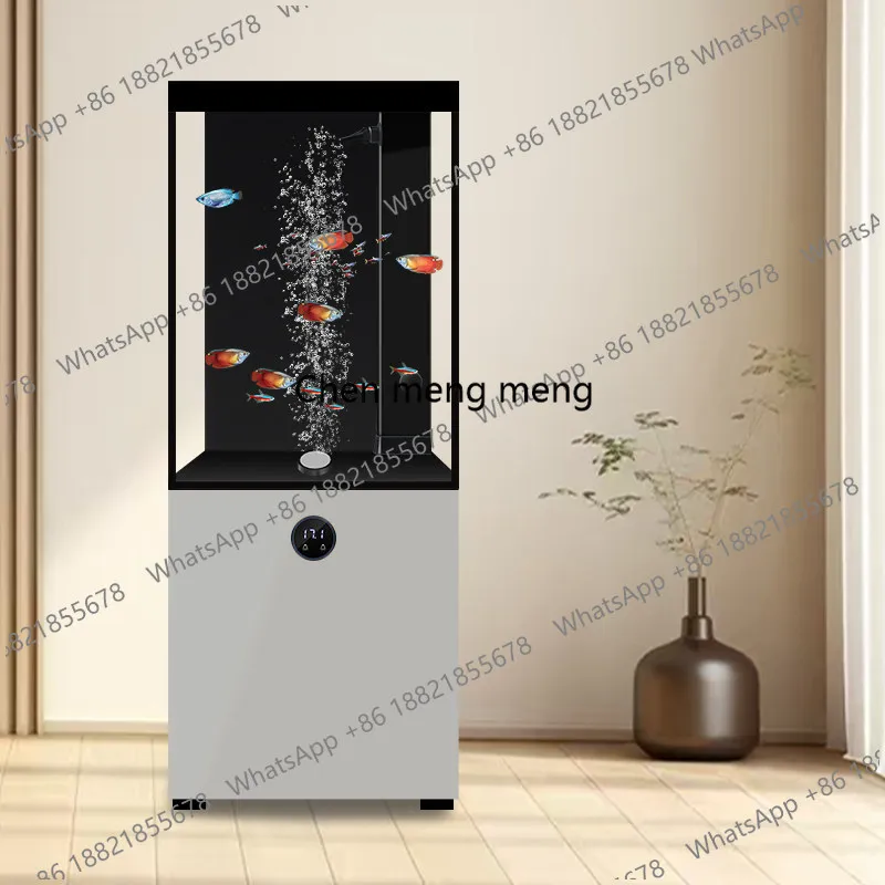 

The new side table ultra-white glass bottom filter goldfish tank does not need to change water and lands in the living room