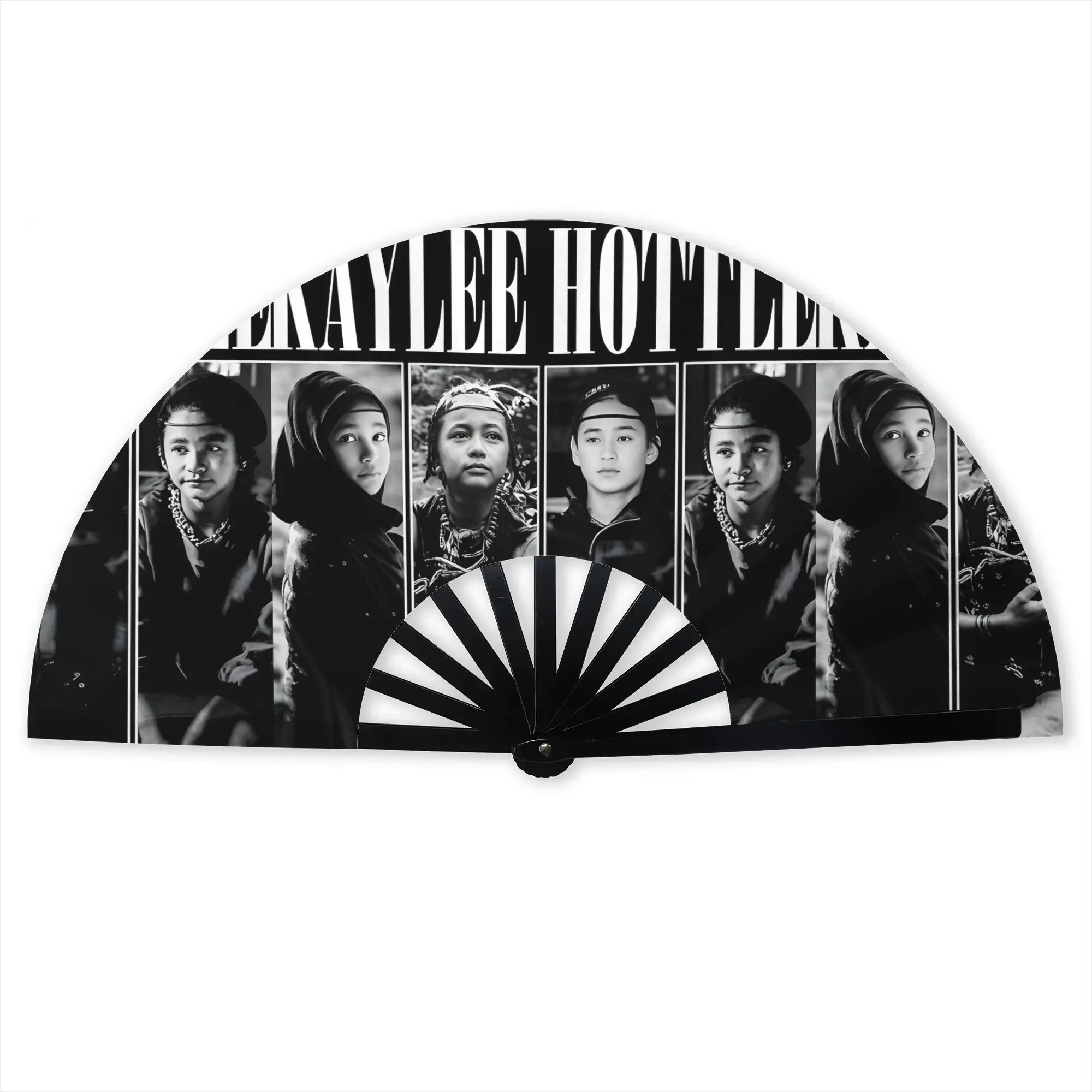 Customized Kaylee Hottle Actor Portable Pocket Fan Outdoor Youthful Polyester Folding Fan Chinese Dance Handheld Cooling Fans
