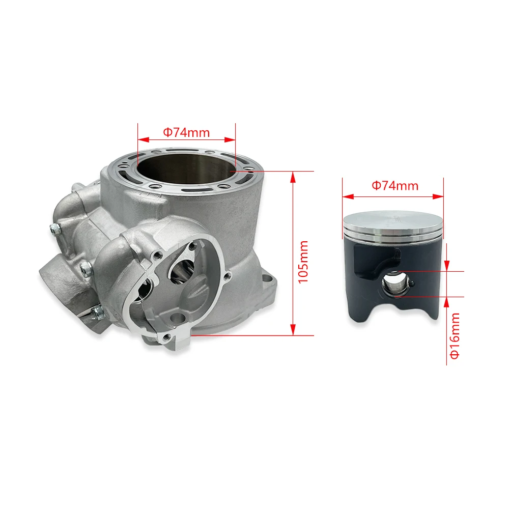 Motorcycle Accessories 74mm Cylinder Block Piston Ring Gasket Bearing Kit KOSHINE 320 2-Stroke Engine Motocross Pit Dirt Bikes