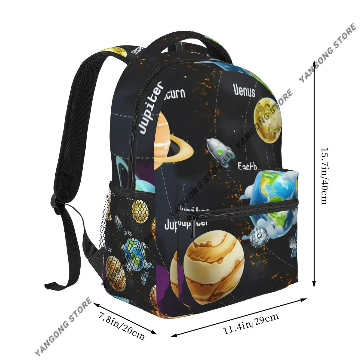 Teenager Bookbag Backpack Travel Bag Solar System Of Planets Milky Way Neptune Mercury Sphere Backpack For Laptop School Bags