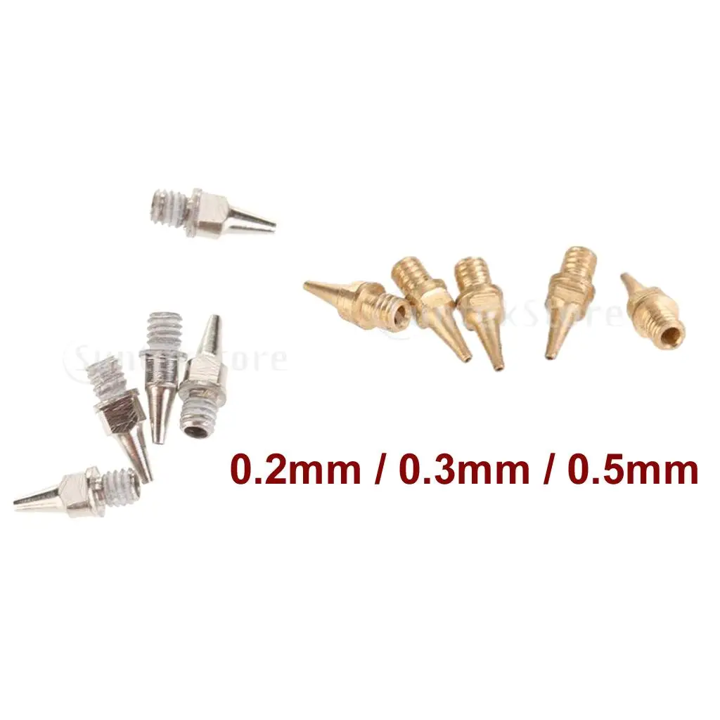 Pack of 5 Smooth Sturdy Airbrush Nozzle Makeup Tip Airbrush Part Accessories