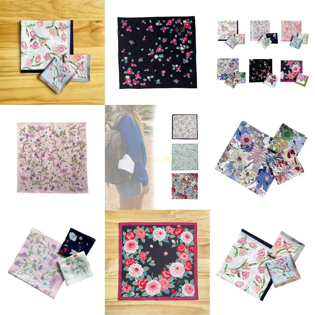 

31bf Легкий вес красочный платок цветочный рисунок Hankie Passable Destel Pocket Pocket платчик для свадебной вечеринки для