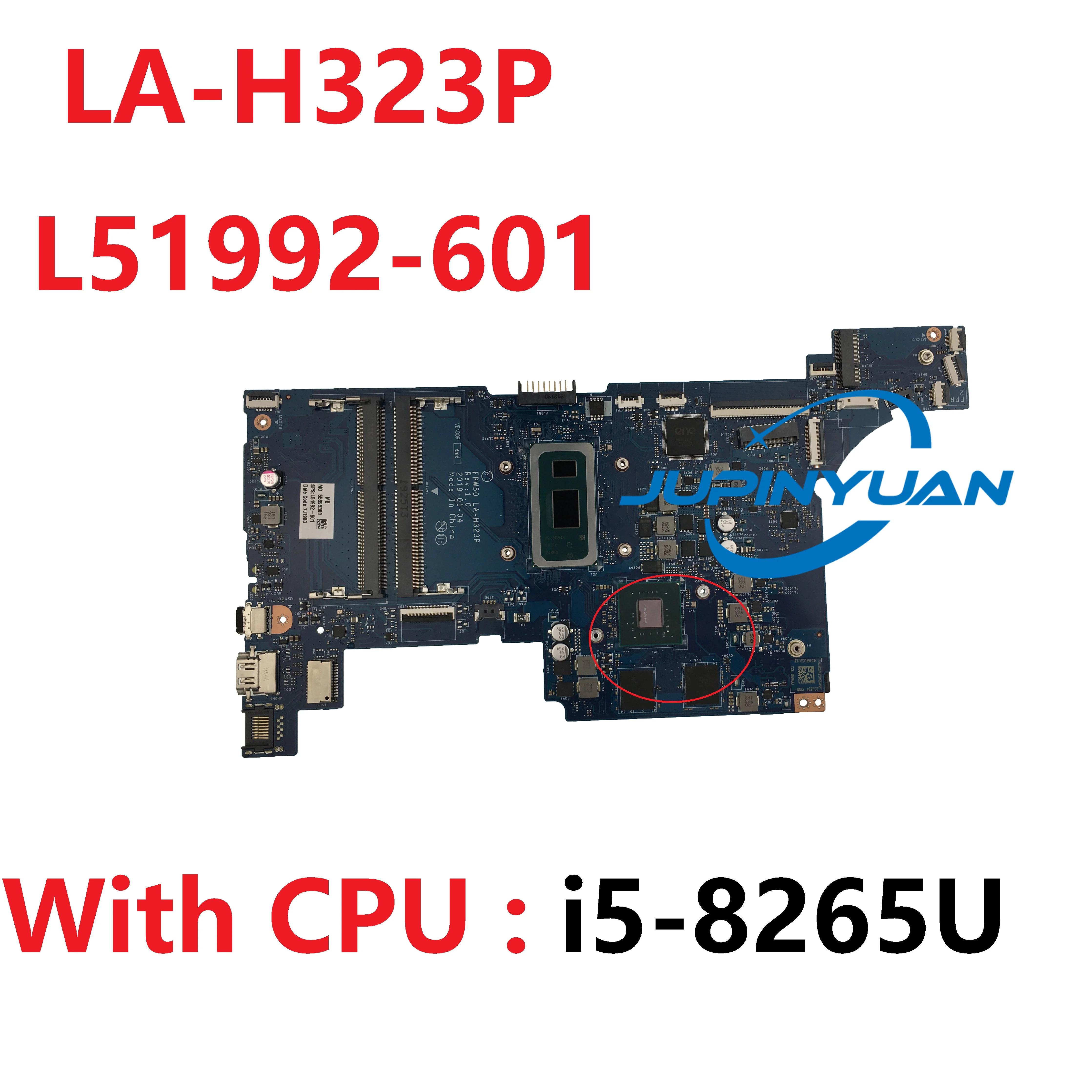 Mainboard For HP 15-DW 15-DU 15-DR Laptop Motherboard LA-H323P L51992-601 L51992-501 L51992-601 Notebook With i5-8265U CPU DDR4