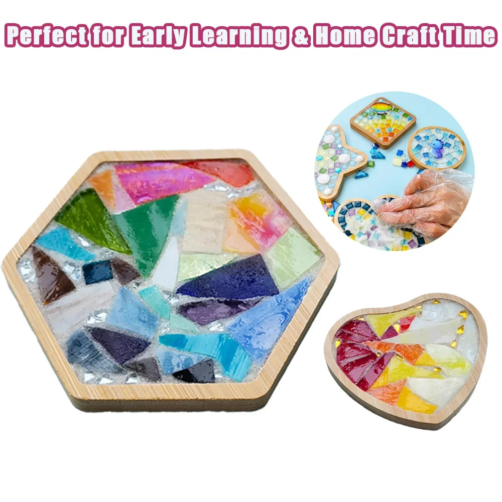 

Educational DIY Mosaic Coaster Set for Kids – Handmade Parent-Child Puzzle Craft Kit | Kindergarten Learning Toy Gift