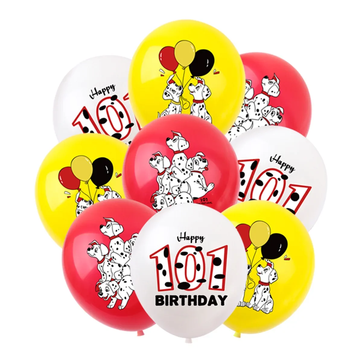 1 ensemble 101 dalmatiens fête d'anniversaire ballon décoration ensemble fournitures de fête d'anniversaire bannières drapeau tirant gâteau drapeau plantation cadeaux