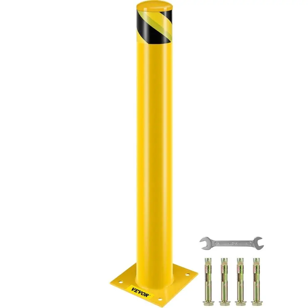 safety-bollard-safety-barrier-bollard-4-1-2-od-36-height-yellow-powder-coat-pipe-steel-safety-barrier-with-4-free-anchor