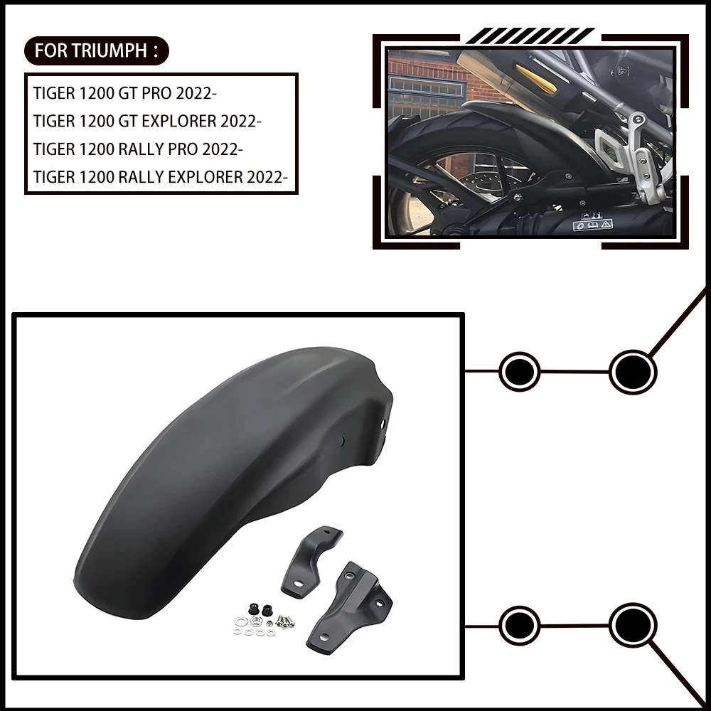 For Triumph Tiger 1200 GT Pro Rally Explorer 2022-2025 motorcycle rear fender tire splash guard, enhances riding experience 2024