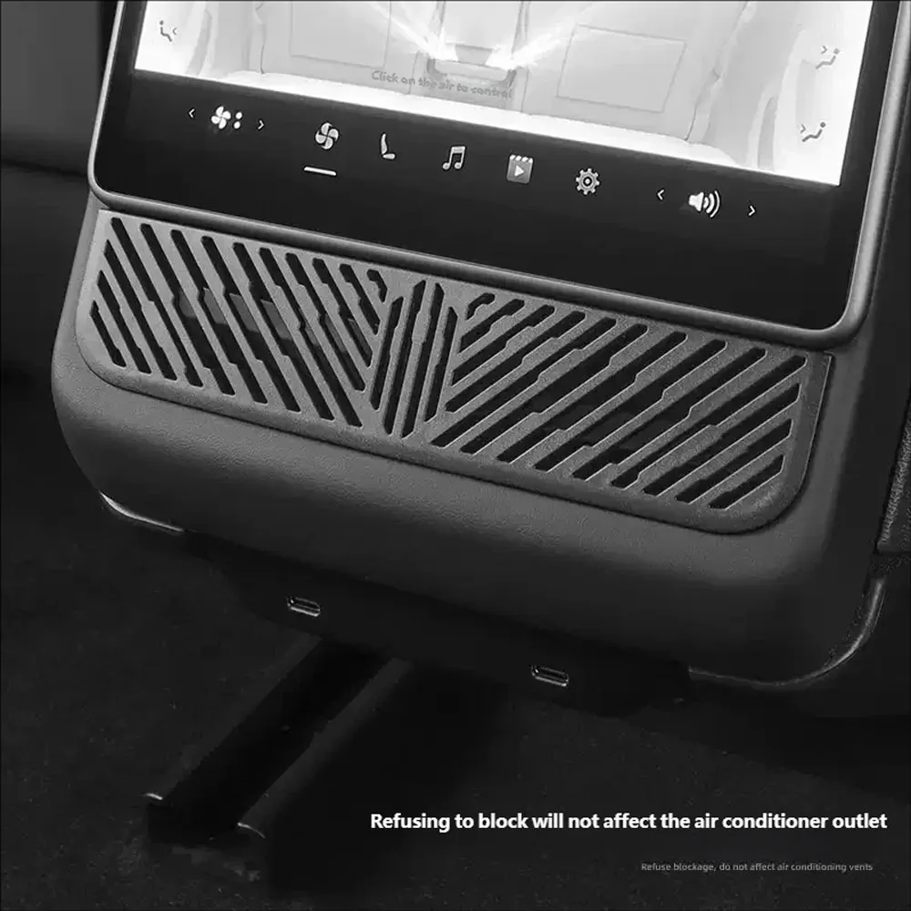 For Tesla Model Y 3 Rear Air Conditioner Outlet Cover Rear Exhaust Grille Dust Shell Accessories