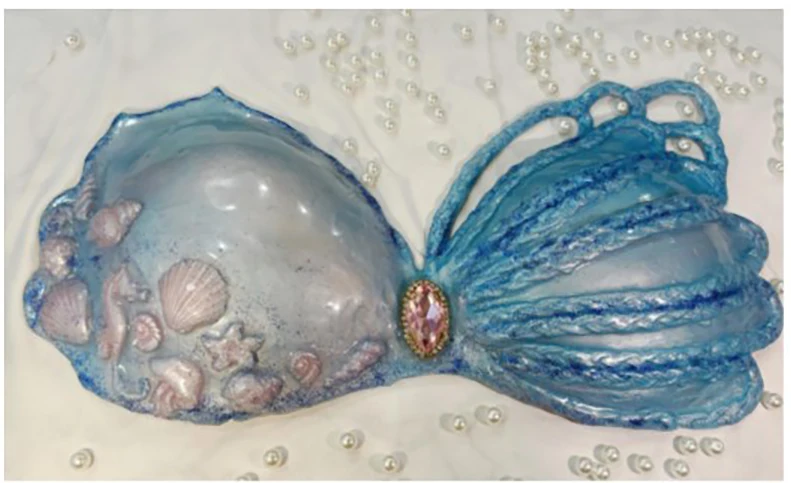 Underwear With Chest Covering, Mermaid Corset, Silicone Corset, Strapless Top, Transparent Back Strap, Aquarium Photo Shoot