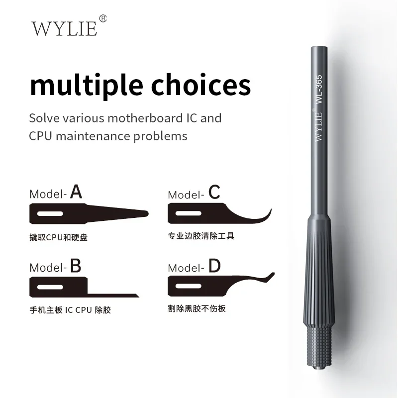 WYLIE WL-365 Blade And Handle Multifunctional Grinding And Glue Removal Knife for Mobile Phone Motherboard Repair