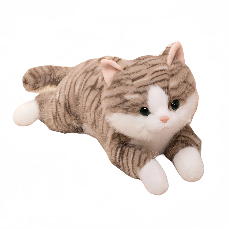 New Cute Simulation Cat Plush Toys Soft Stuffed 3 Colour Kitten Model Fake Cat Realist Animals Kids Girls Valentine's Day Gift