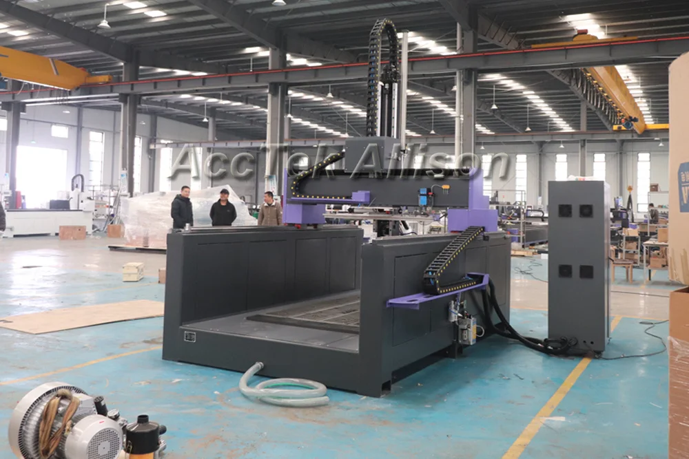 AccTek-enrutador CNC para tallado en madera, 4x8, 1325, 800mm, pórtico Atc, 4 ejes, enrutador de madera con husillo giratorio