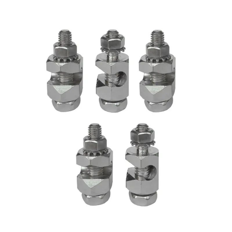 A97I-Lightning Protection For Solar PV 5Pcs Earth Clip Bracket Grounding Clamp Ground Terminal For Solar Panel Wire Connection