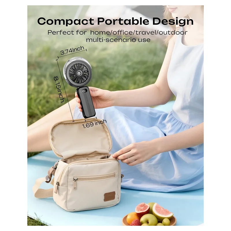 

ABYN-ручной вентилятор для запотевания, мощный, 4 высокоскоростных, перезаряжаемый, небольшой ручной вентилятор, водяной туман, 4000 мАч, с батарейным питанием