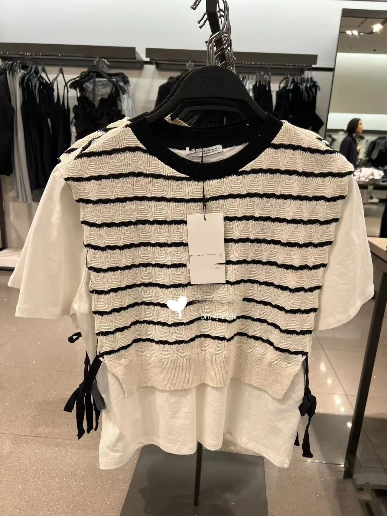 

Лето 2023, женская милая лоскутная футболка в свободную полоску ort Sve, корейская футболка прямого кроя из чистого хлопка для поездок на работу