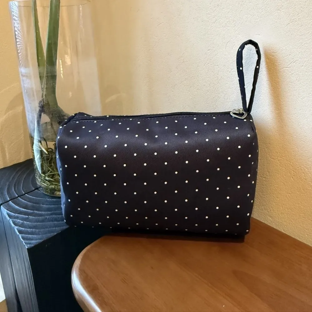 Polka Dot Cosmetic Bag Zipper Closure Splash Resistant Toiletry Pouch Lightweight Large Capacity Travel Storage Bag for Travel
