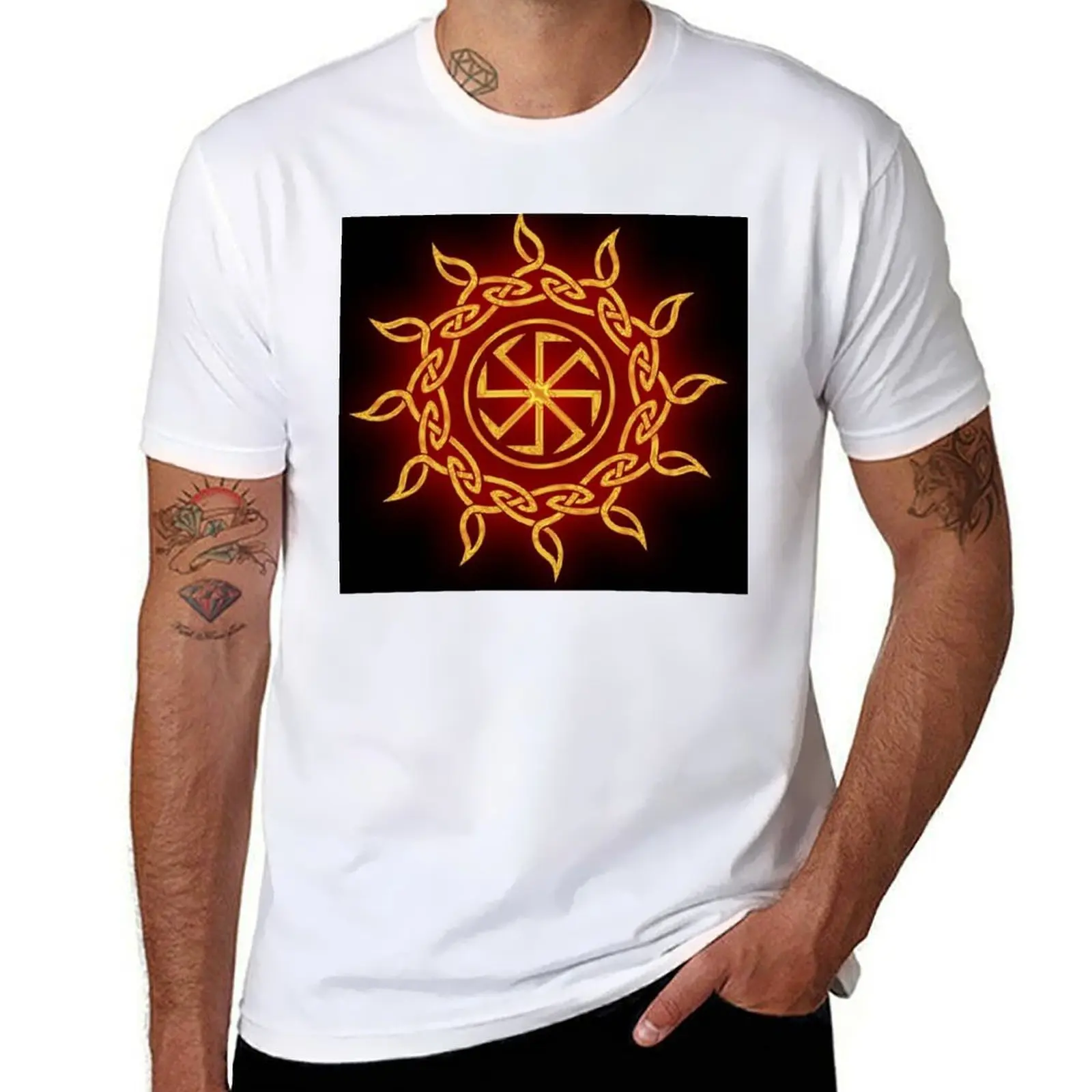 

Celtic symbol Kolovrat T-Shirt t shirts for man cotton cotton t shirt man T-Shirt