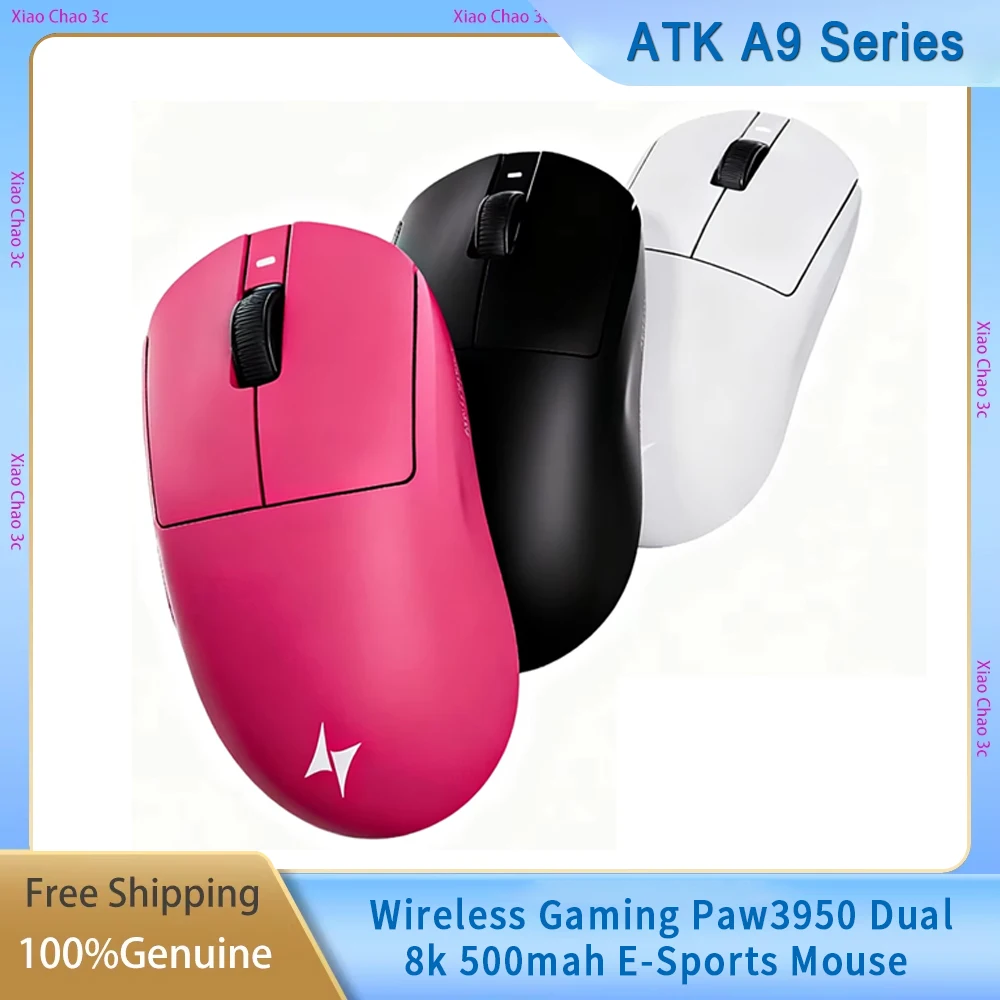 

Беспроводная игровая мышь ATK Dragonfly A9 Moba Paw3950, двойная 8k, 500 мАч, мышь для киберспорта, симметричный дизайн, 53 г, компьютерные аксессуары