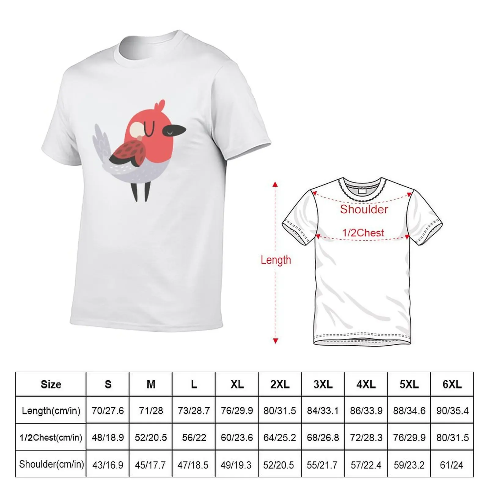 Happy Little Red Bird T-Shirt baggy shirts anime stuff men workout shirt