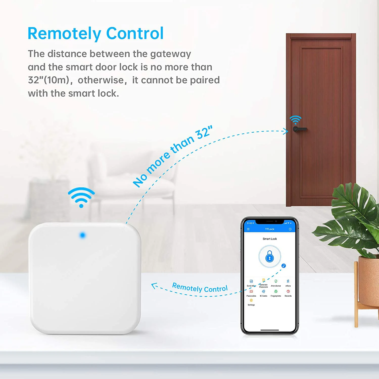 WiFi G2 Gateway Bridging Hub Remote Control Smart Home Door Lock Work with TTLock Google Home Alexa Voice Control by Luston