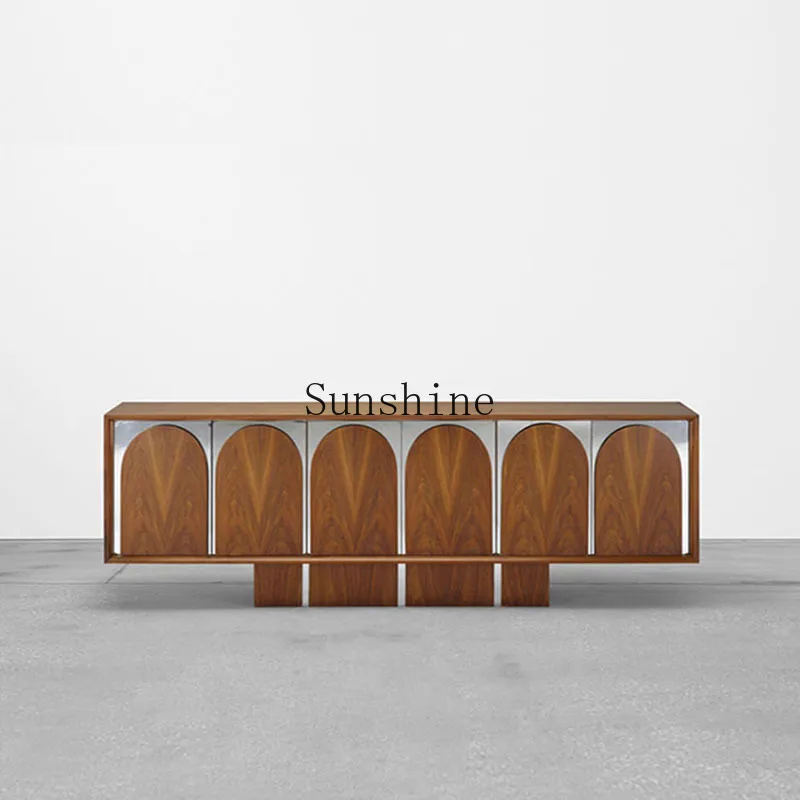 

Nordic modern simple solid wood dining side cabinet against the wall household arch locker