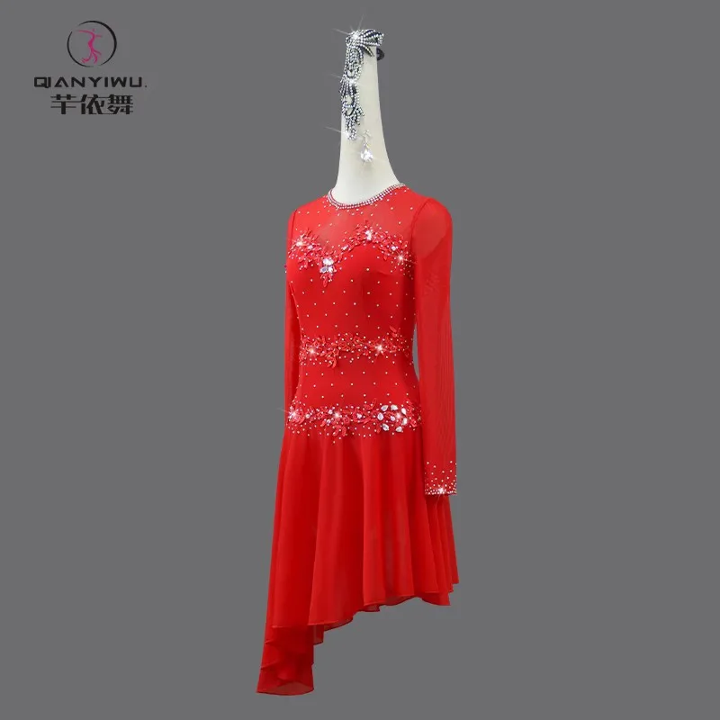 Traje de Danza Deportiva 2026, Falda de Danza para Adultos, Vestido Latino Nuevo para Fiesta, Ropa de Escenario para Mujer, Traje con Flecos para Competencia y Práctica samba vestuario competicion flamenco trajes latin