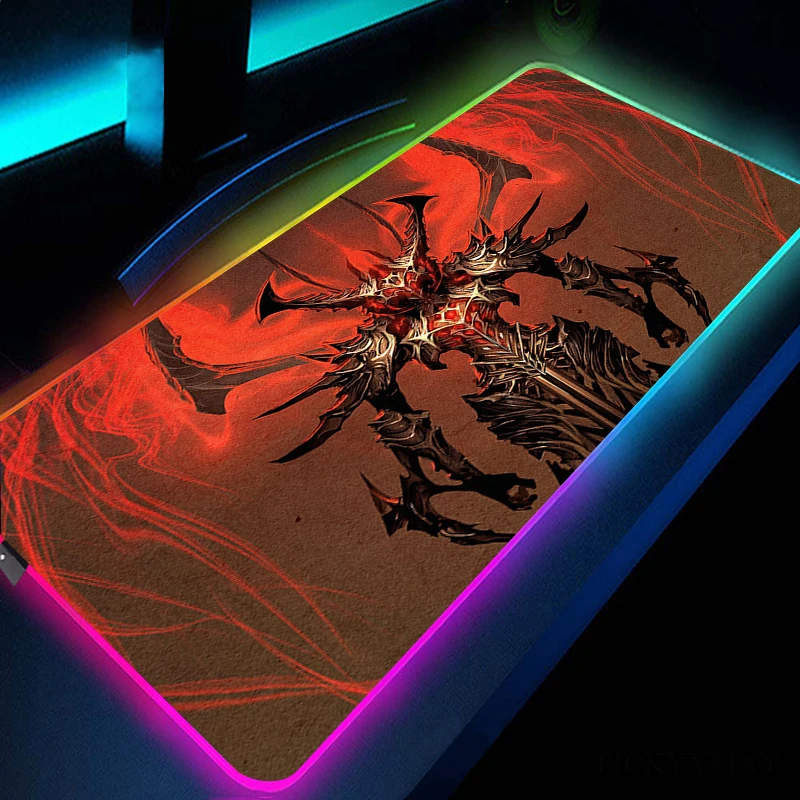 

Diablo 5 Large RGB Mouse Pad XXL Gaming Mousepad LED Mouse Mat Gamer Desk Mat Luminous Table Mats Desk Pads With Backlit