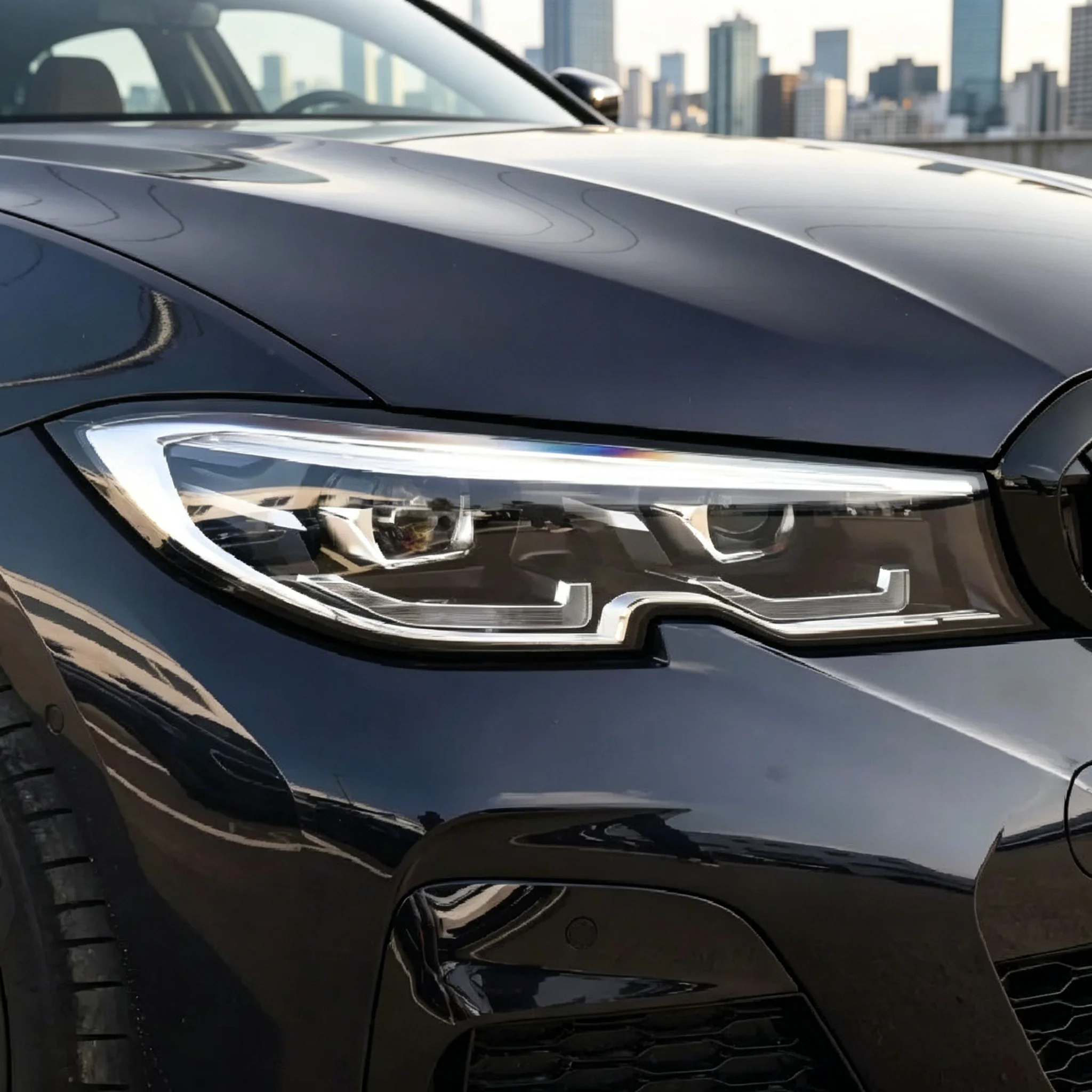 Scheinwerferschutzfolie für BMW G20 G21 2019–2026, schwarz getönte Anpassungsfolie, TPU-Schutzfolien, Scheinwerfer-TPU-Aufkleber – Detail 1