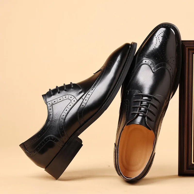 

Men Leather Shoes British Business Dress Men Shoes Leather Oxford Shoes