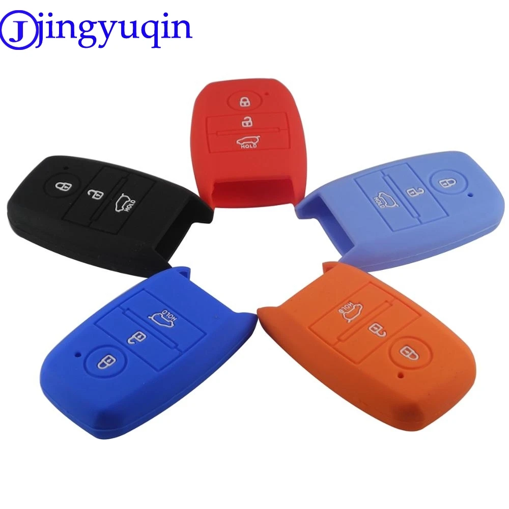 jingyuqin 3 Buttons Silicone Remote Flip Car-Styling Key Cover Case For Kia Rio Sorento Cerato K3 Forte Rio5 Optima Smart