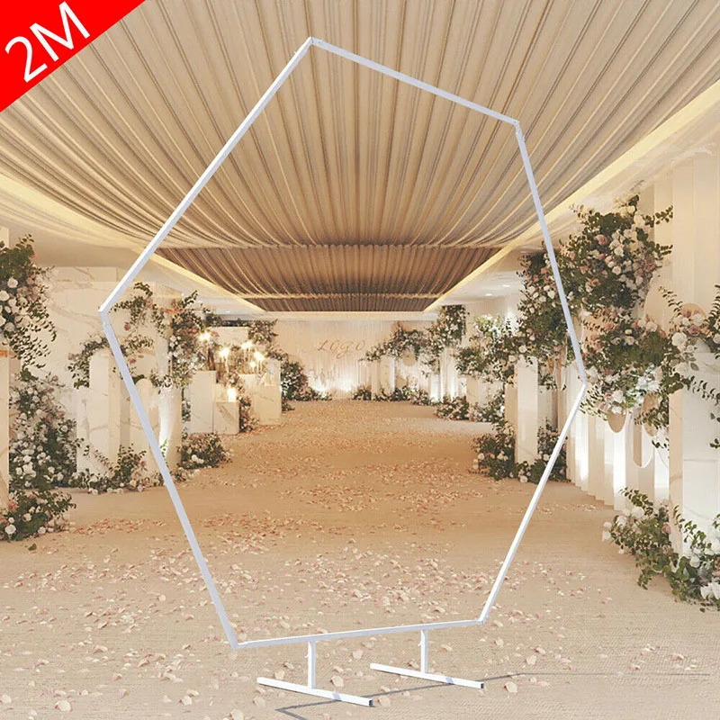 2m Metal Wedding Arch Backdrop Arch Flower Stand Balloon Frame Wedding Birthday Party Decoration