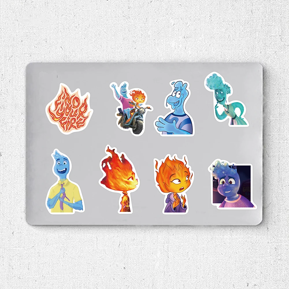 50pcs Elemental Disney Anime Movie Stickers Decals For Laptop Car Suitcase Motorcycle Wall Decoration Sticker Kids Toy