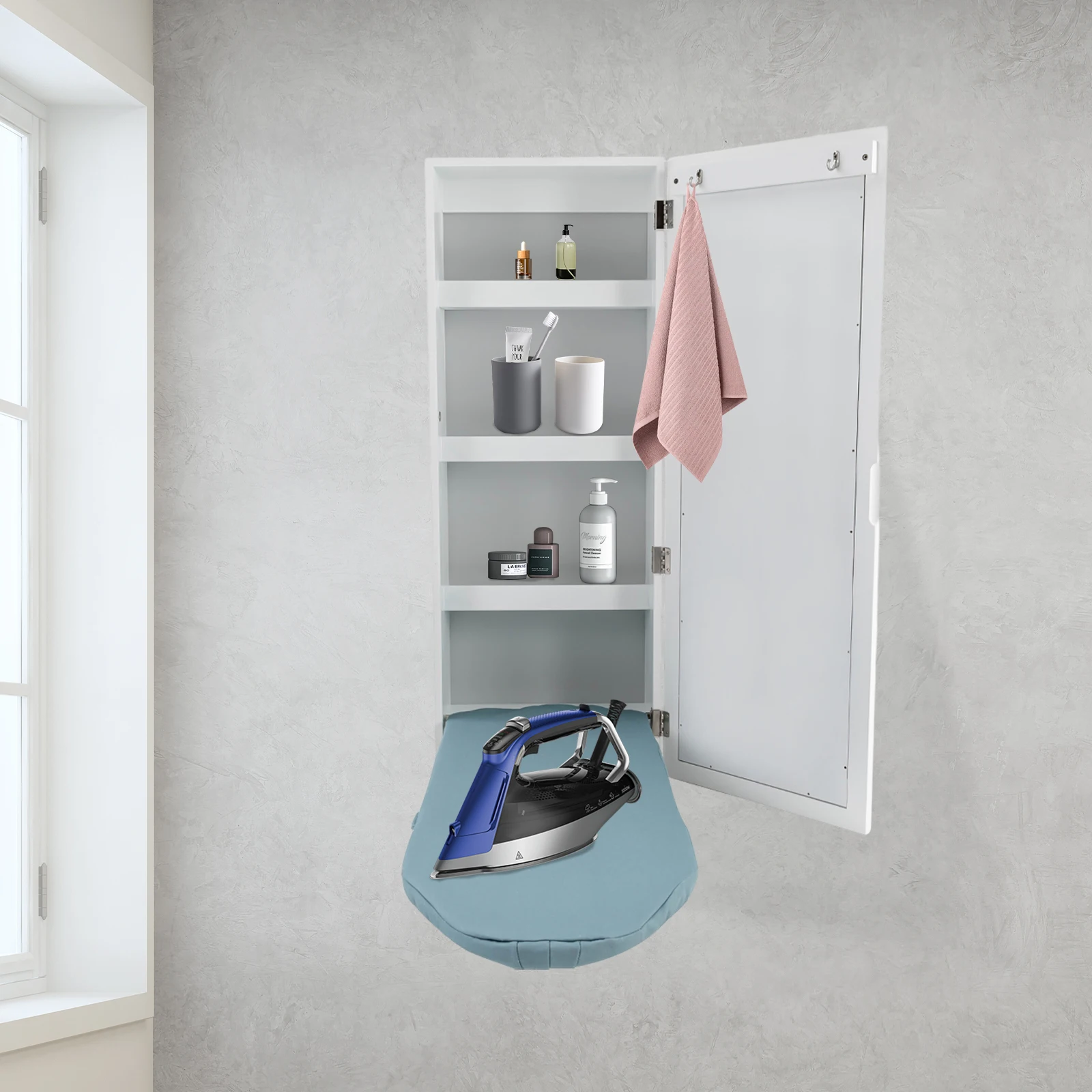 

Foldable Ironing Board Wall Mount Wall Mounted Ironing Board Cabinet Hanging Mirror Door
