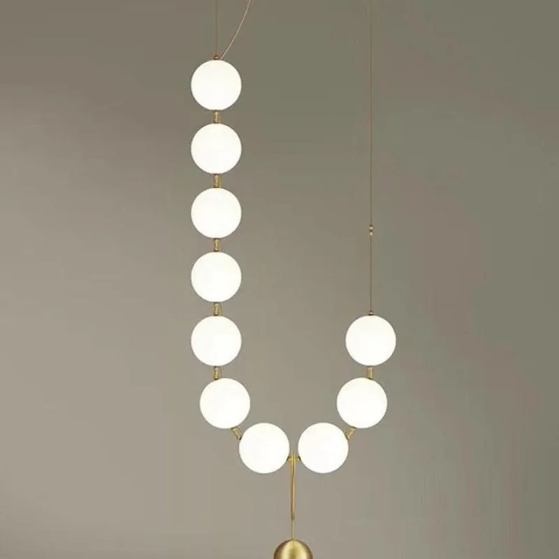 

Space store decorative necklace modern designer glass ball Buddha bead pendant hotel sales office club chandelier