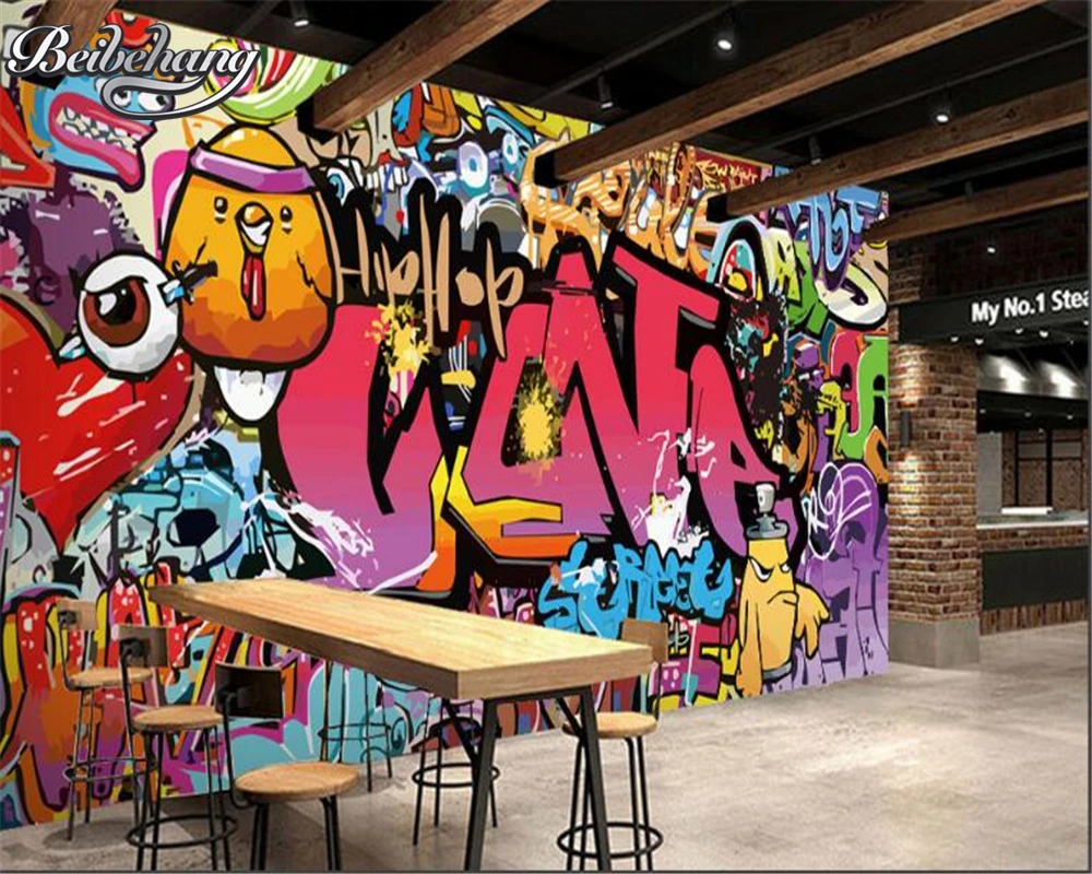 Custom Wallpaper three-dimensional graffiti alley building Background Mural home decoration self-adhesive material 3d Wallpaper