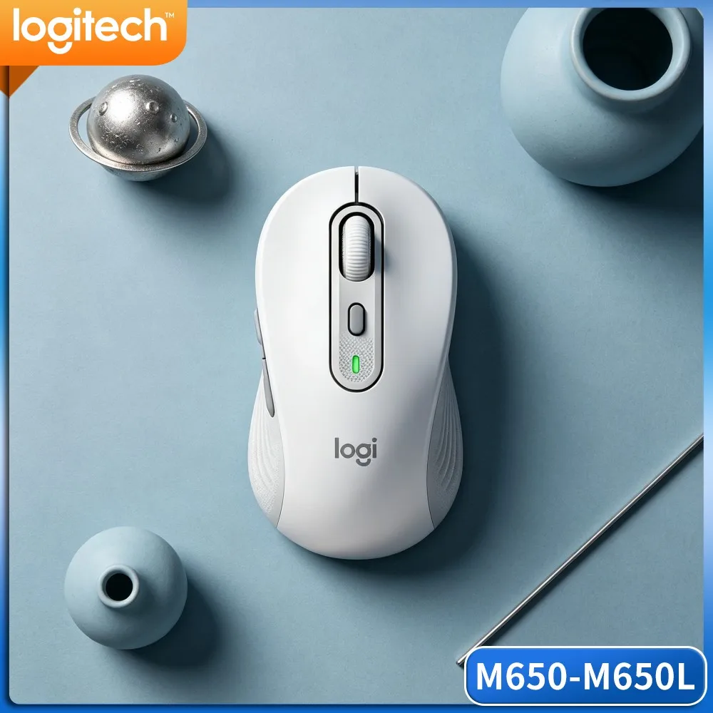 Logitech M650/M650L Wireless Mouse Multi Device Pairing Noise Reduced Click Recycled Housing Business Office Computing Use